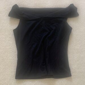 Who What Wear Black Off-Shoulder Tank Top